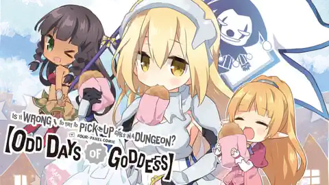 Cover of Is It Wrong to Try to Pick Up Girls in a Dungeon? Four-Panel Comic: Odd Days of Goddess